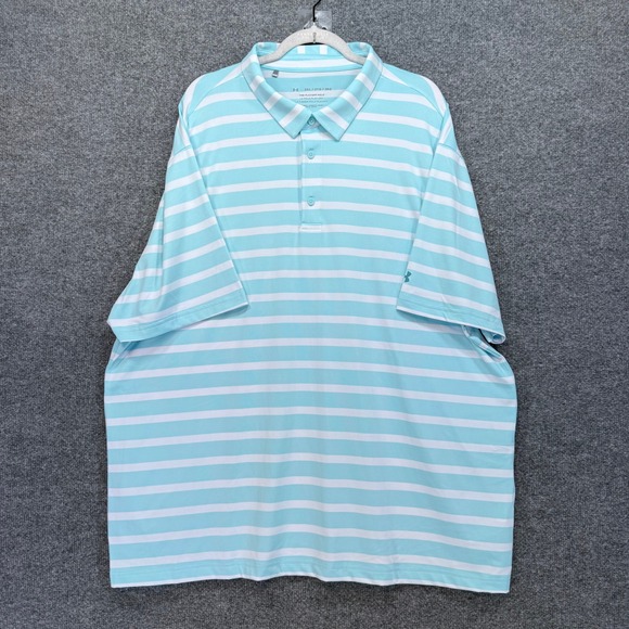 Under Armour Other - Under Armour Playoff Polo Men 3XL Blue Striped Short Sleeve Golf Athletic Shirt